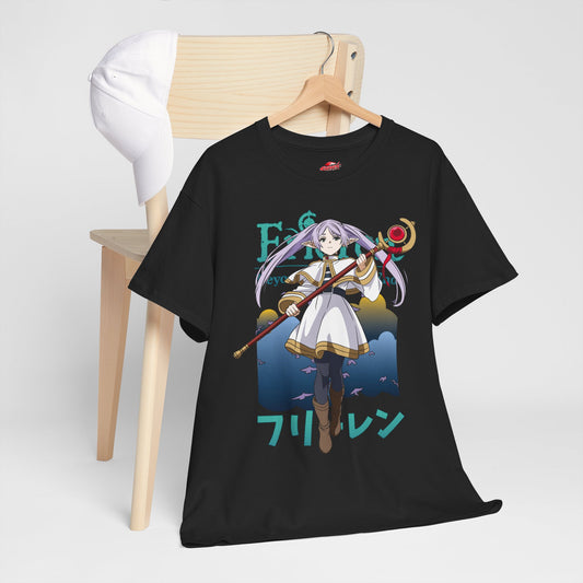 Frieren Unisex Heavy Cotton T-Shirt | Elven Mage Anime-Inspired Streetwear Graphic Tee
