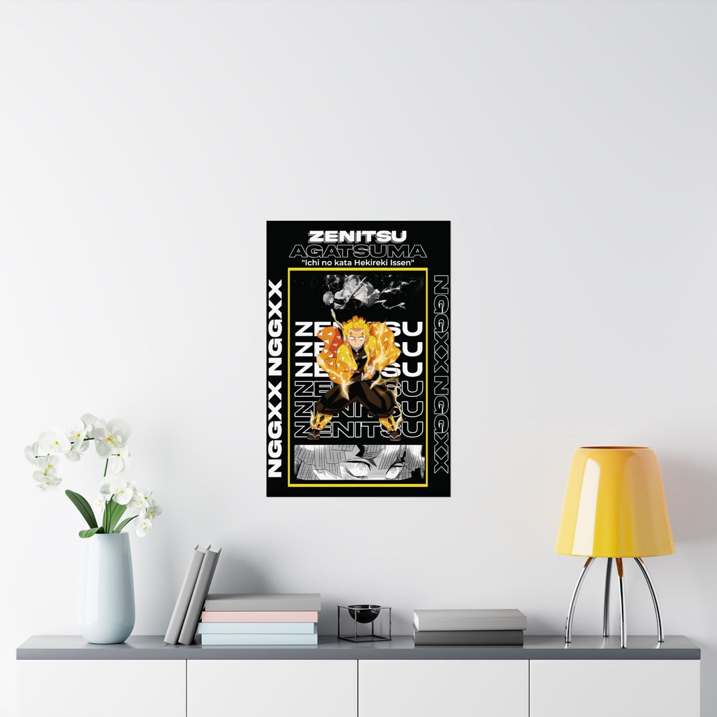 Zenitsu Agatsuma Poster Anime-Inspired Wall Art – Thunder Breathing First Form Anime Print | Manga Decor | Matte Anime Poster Gift