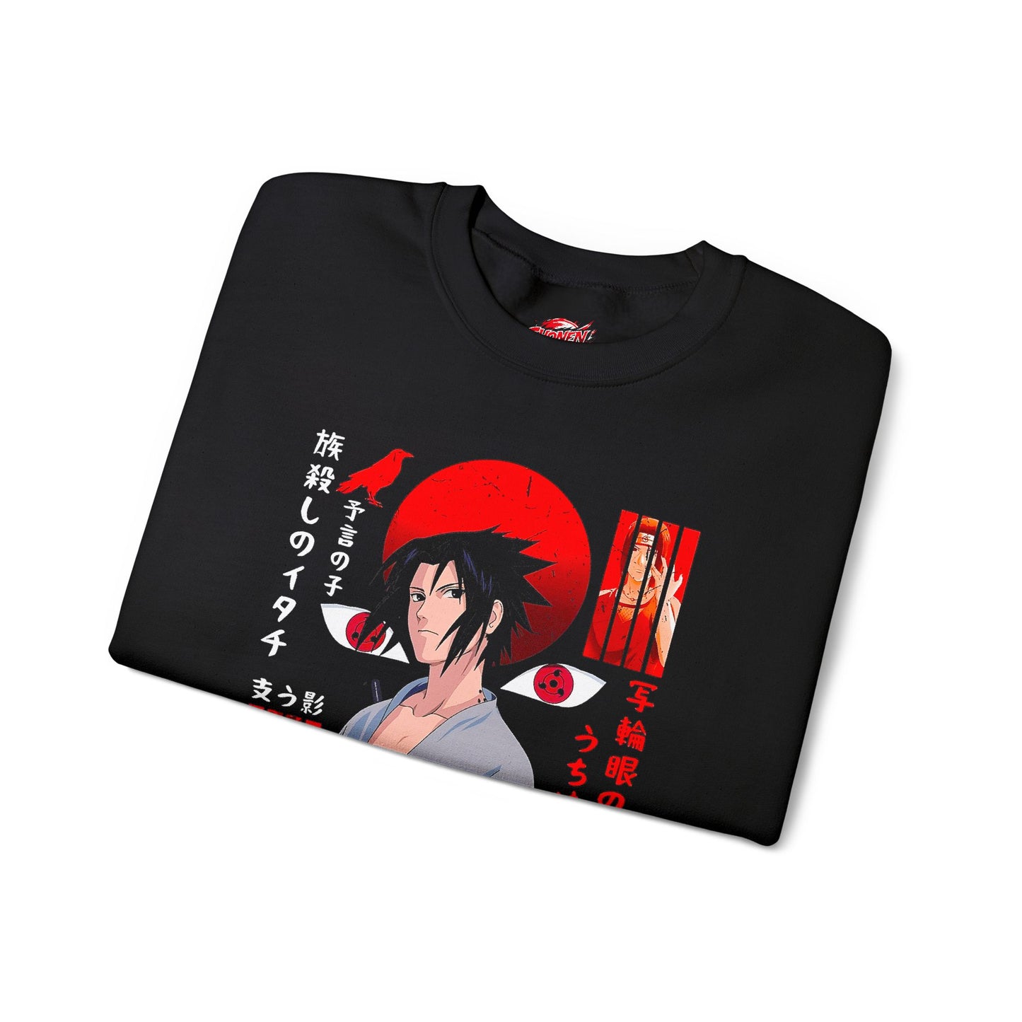 Sasuke Uchiha Crewneck | Uchiha Clan Anime-Inspired Streetwear Sweatshirt | Sharingan Graphic Sweater | Otaku Manga Pullover