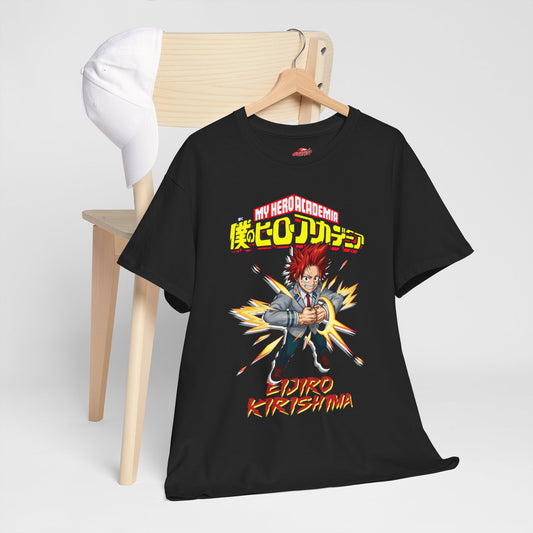 Eijiro Kirishima Unisex Heavy Cotton T-Shirt | Anime-Inspired Graphic Tee | Red Riot Streetwear Shirt