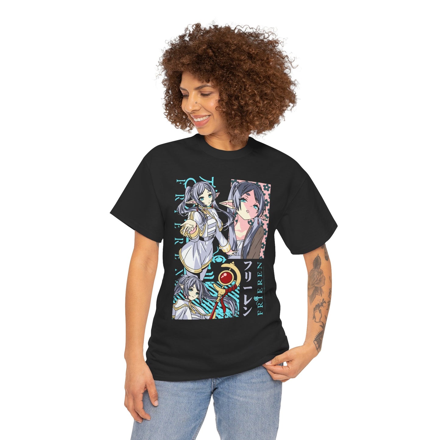 Frieren II Unisex Heavy Cotton T-Shirt | Elven Mage Anime-Inspired Streetwear Graphic Tee