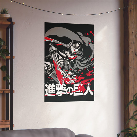 Levi Ackerman Bloodstained Matte Vertical Poster | Attack on Titan Anime Wall Art