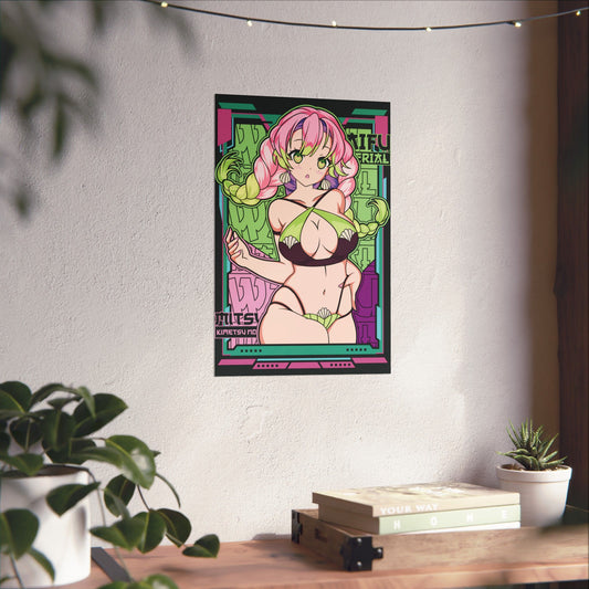 Summer Mitsuri Poster | Anime-Inspired Love Hashira Matte Wall Art