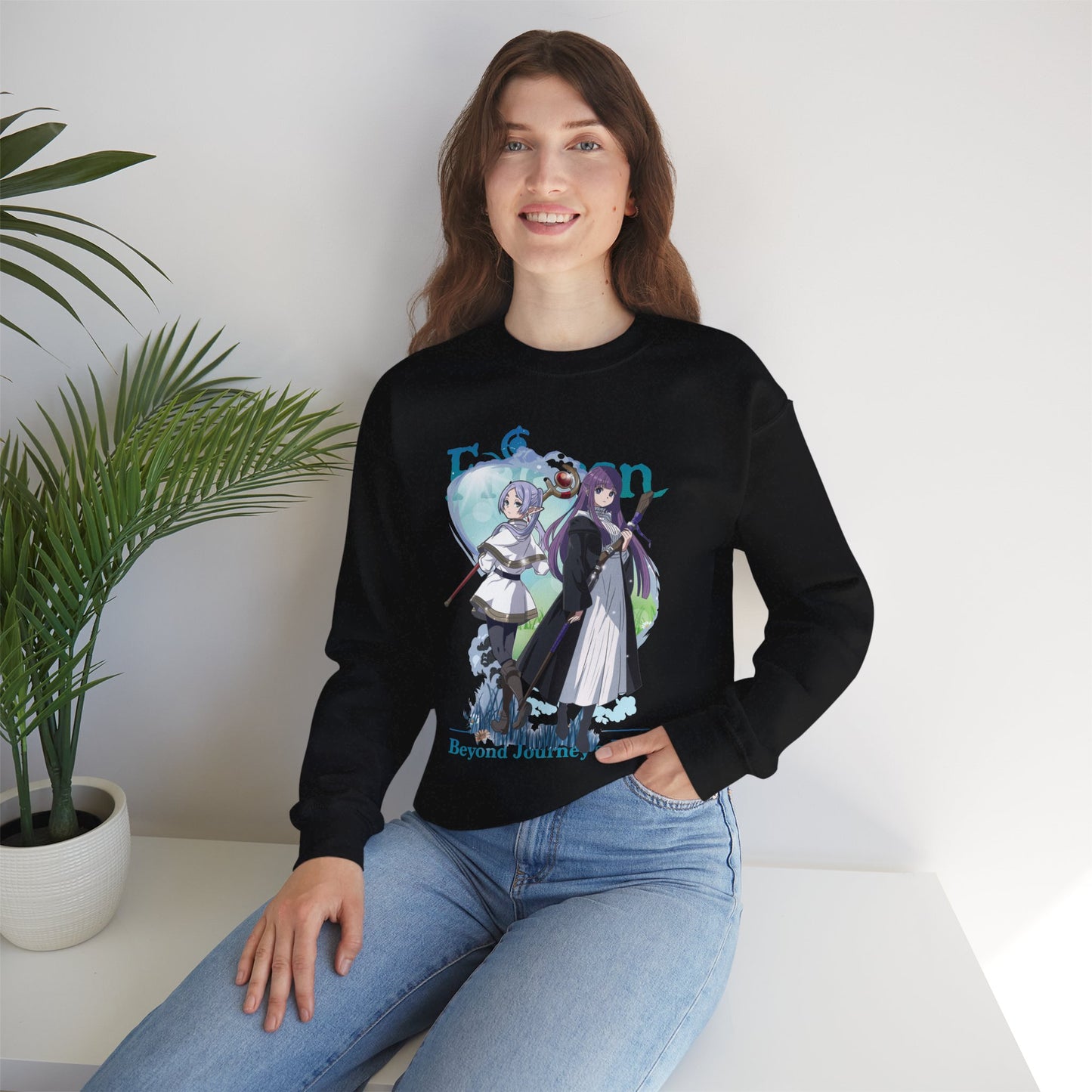 Frieren & Fern Unisex Heavy Blend Crewneck Sweatshirt Anime-Inspired Streetwear