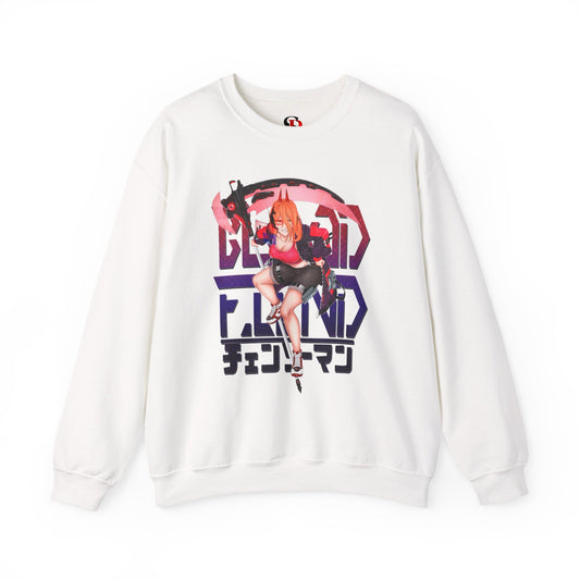 Blood Fiend Power III Unisex Heavy Blend Crewneck Sweatshirt | Chainsaw Man Anime Pullover