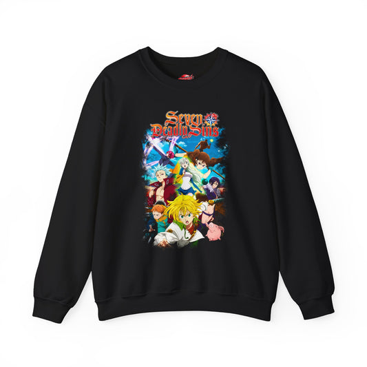 Sins Unleashed Crewneck Sweatshirt | Meliodas Ban Escanor Sweater | Anime Group Manga Pullover
