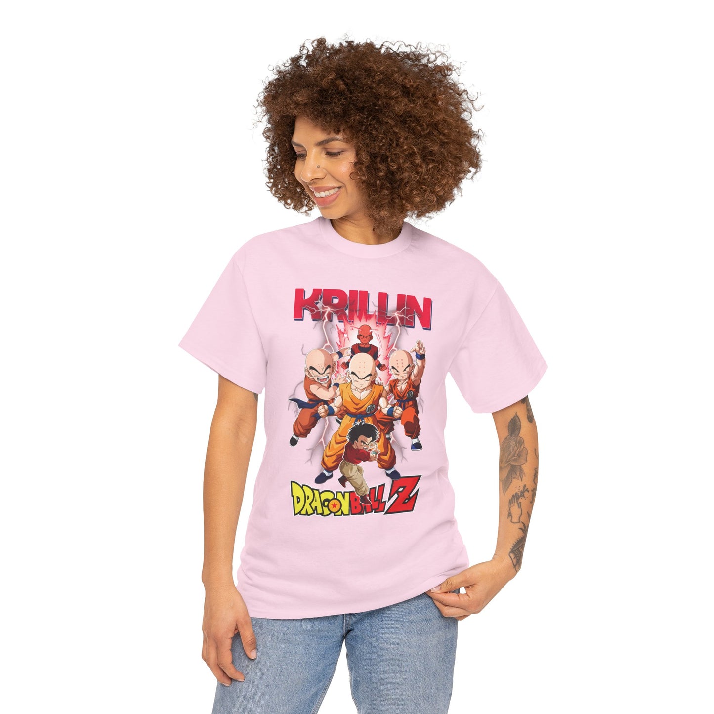 Krillin “Earth’s Strongest” Unisex Heavy Cotton T-Shirt | Dragon Ball Z Streetwear Tee