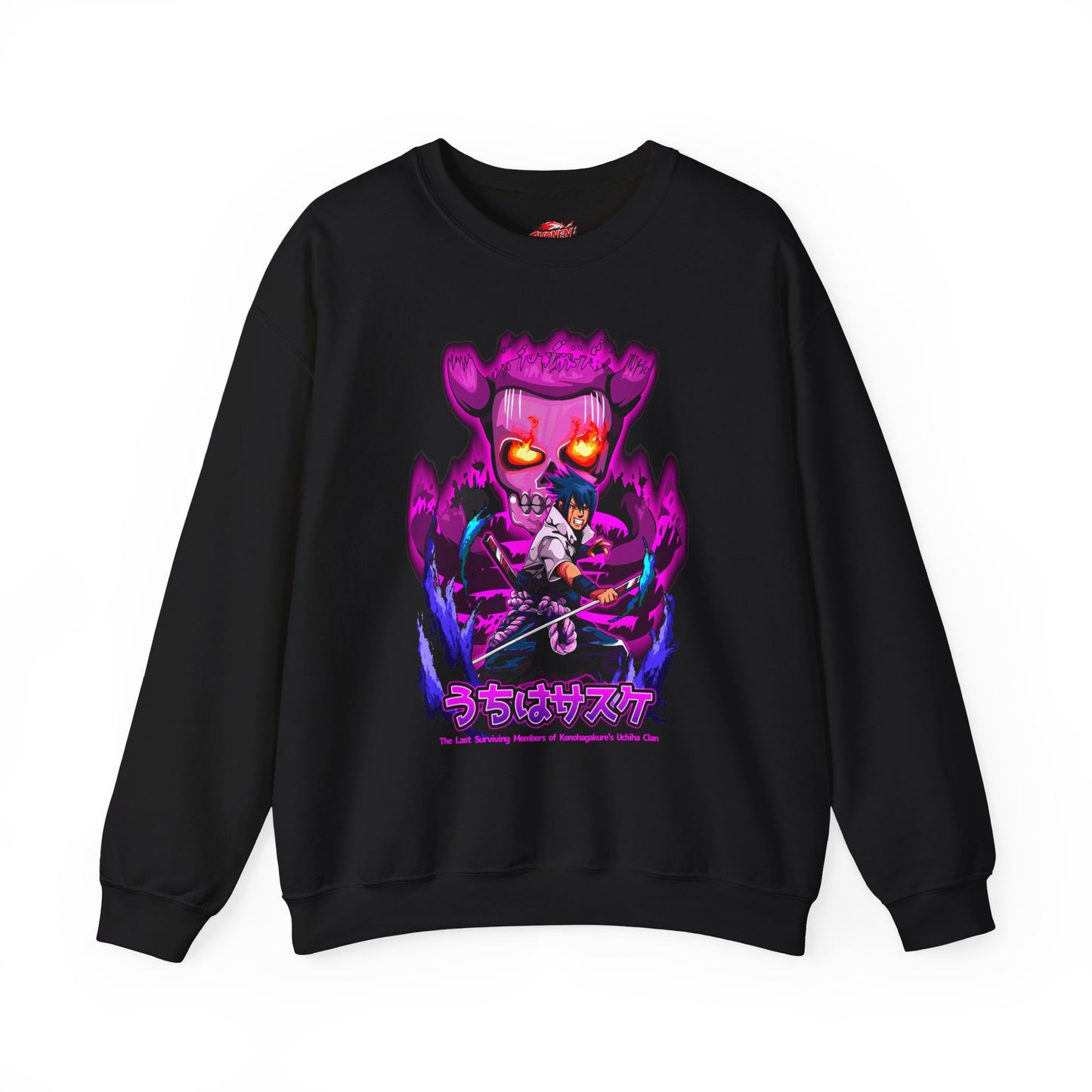 Sasuke Uchiha Susanoo Crewneck | Anime-Inspired Streetwear Graphic Sweatshirt | Mangekyo Sharingan Uchiha Sweater | Otaku Manga Pullover