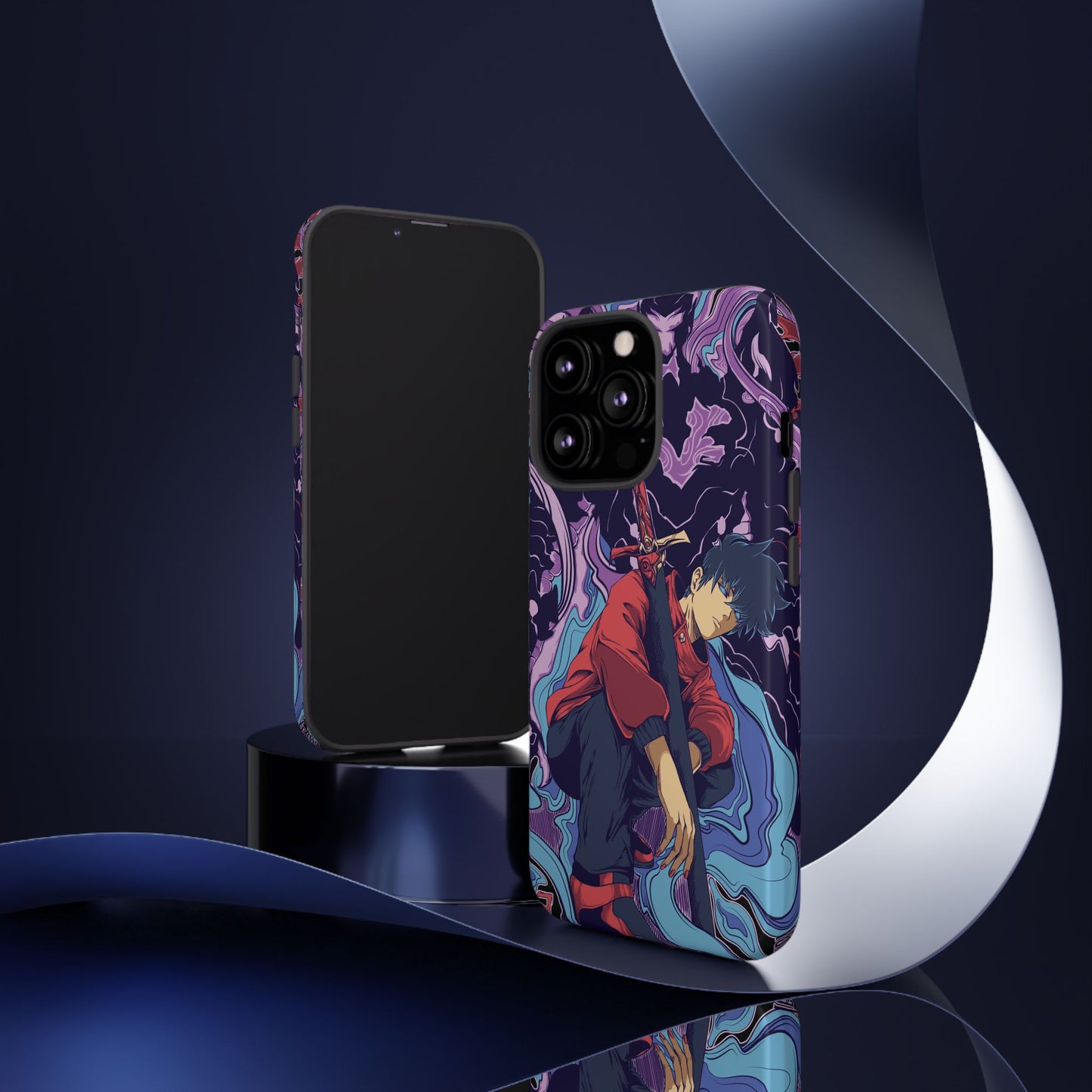 Sung Drip-Woo Double Layered Phone Case | Shadow Monarch Anime-Inspired Protective Case for iPhone & Samsung | Funny Anime Phone Cover