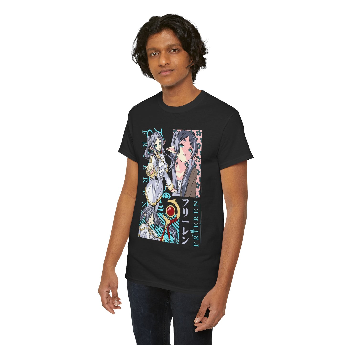 Frieren II Unisex Heavy Cotton T-Shirt | Elven Mage Anime-Inspired Streetwear Graphic Tee