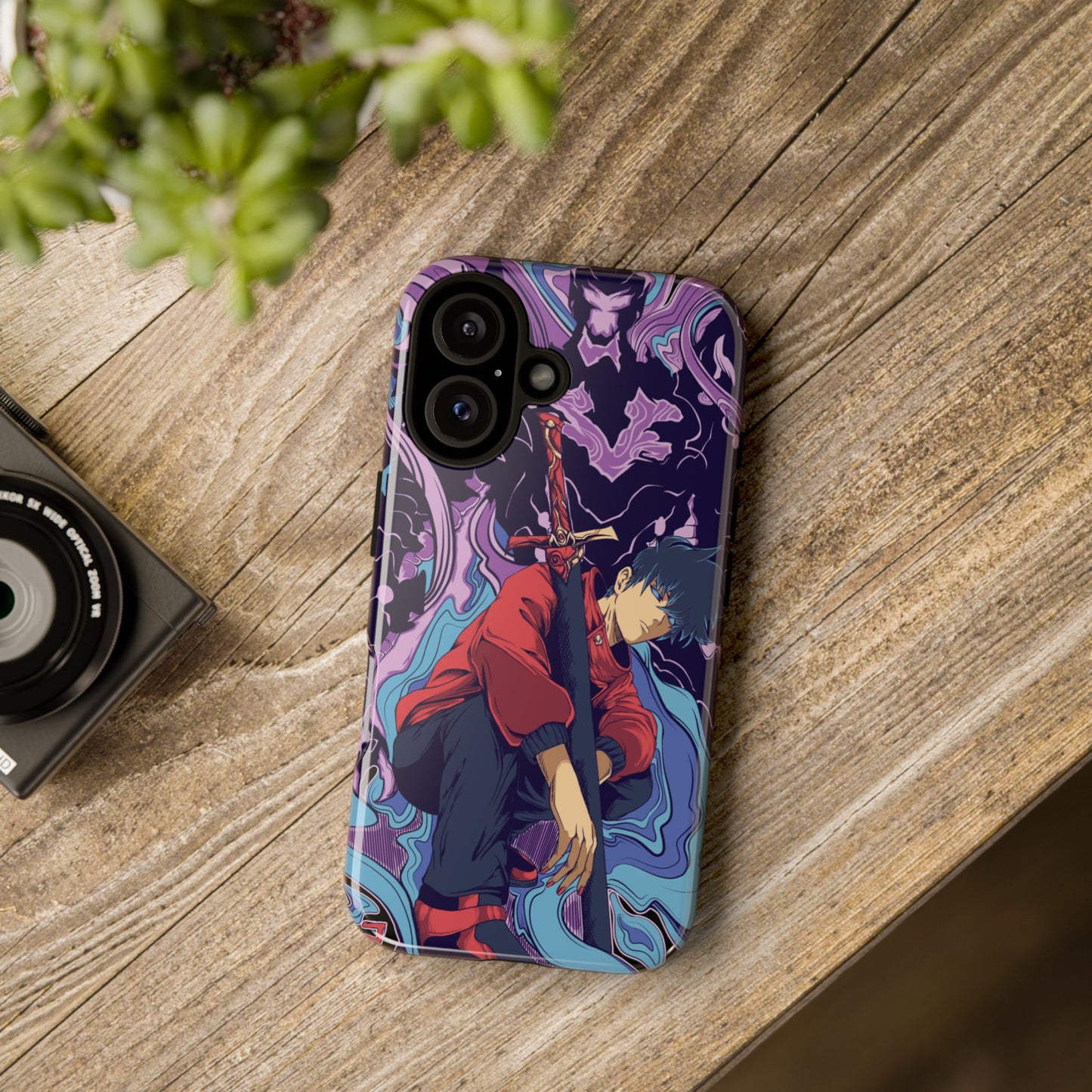 Sung Drip-Woo Double Layered Phone Case | Shadow Monarch Anime-Inspired Protective Case for iPhone & Samsung | Funny Anime Phone Cover