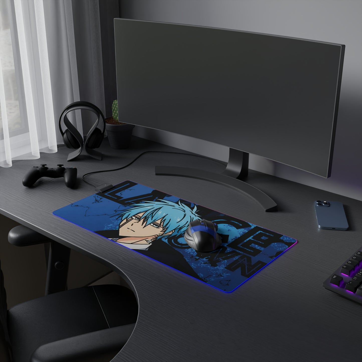 Lance Crown LED Gaming Mouse Pad | Anime-Inspired RGB Desk Mat | Anime Desk Setup | Otaku Gamer Mousepad