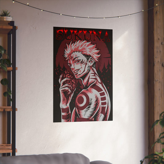 Cursed King Sukuna Matte Poster | Anime-Inspired Wall Art | King of Curses Anime Decor | Ryomen Sukuna Artwork