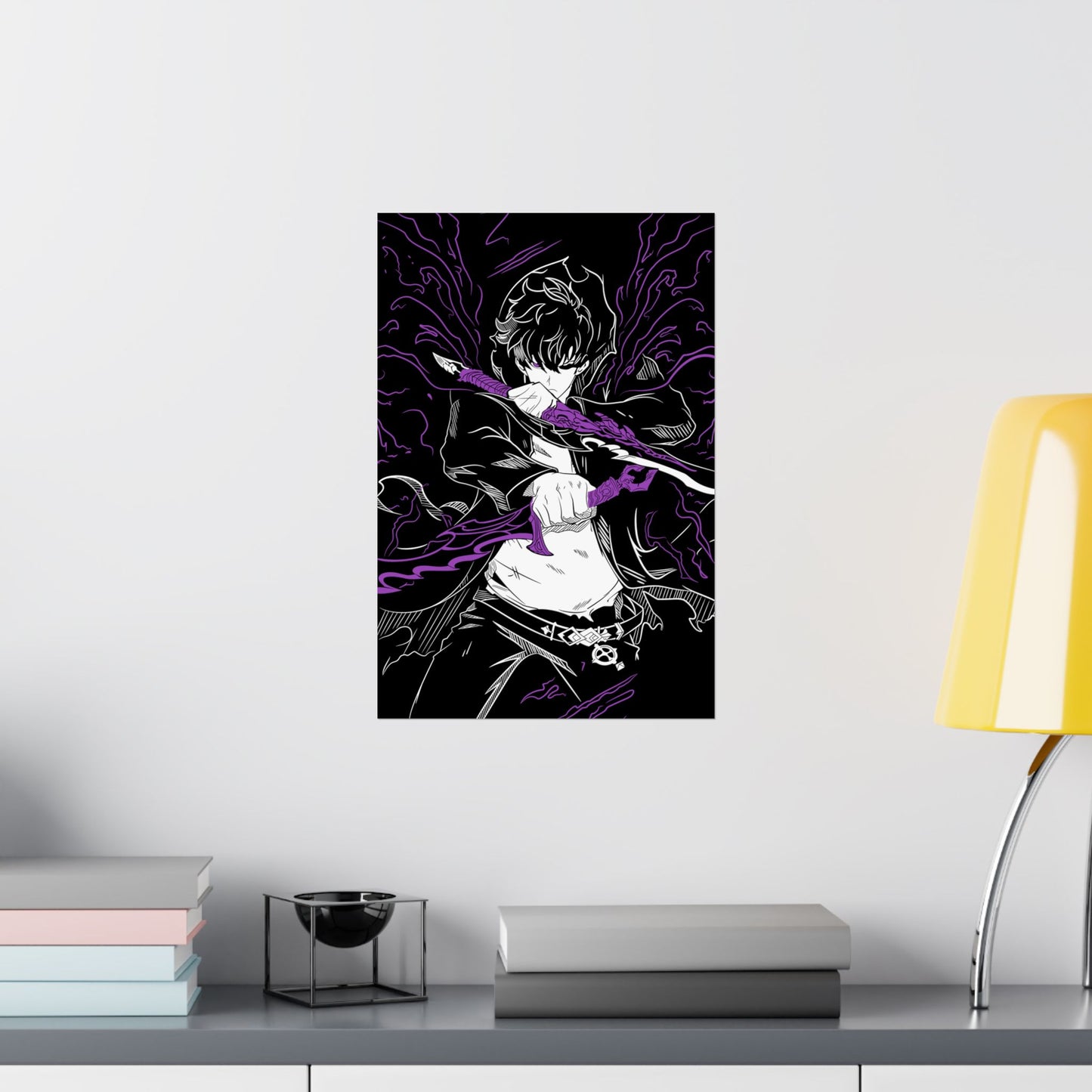 Sung Jinwoo Twin Daggers Matte Vertical Poster | Anime-Inspired Wall Art | Shadow Assassin Print