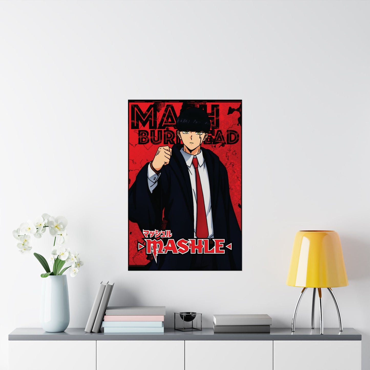 Mash Burnedead Poster | Anime-Inspired Wall Art | Muscle Mage Decor | Otaku Manga Print | Shonen Anime Poster