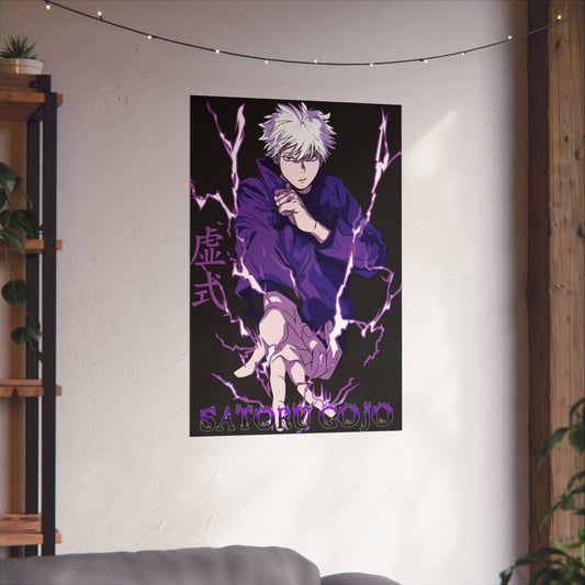 Satoru Gojo Hollow Purple II Matte Poster | Anime-Inspired Wall Art | Strongest Sorcerer Anime Room Decor | Gojo Infinity Art Print