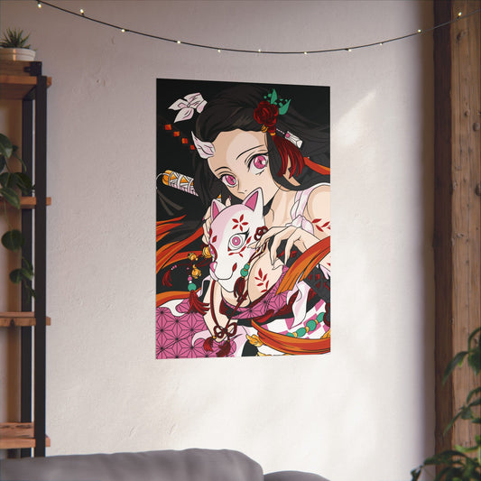 Demon Nezuko Anime Poster | Anime-Inspired Wall Art | Matte Vertical Manga Decor
