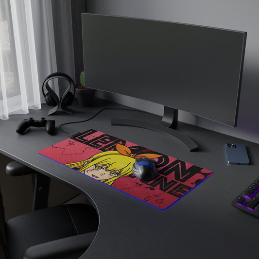 Lemon Irvine LED Gaming Mouse Pad | Anime-Inspired RGB Desk Mat | Anime Gamer Mousepad | Otaku Desk Setup