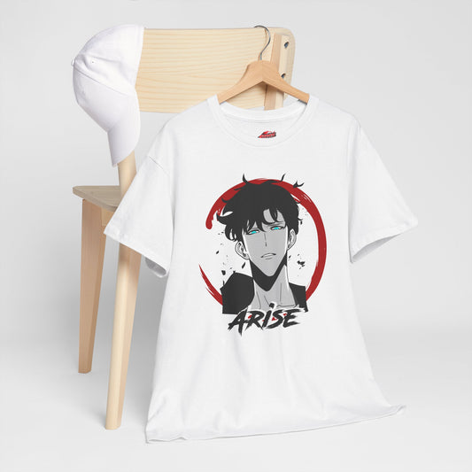 Sung Jinwoo ARISE Shadow Monarch Unisex Heavy Cotton T-Shirt | Anime-Inspired Streetwear Graphic Tee | Shadow Army Shirt