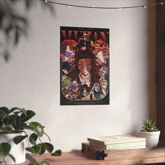 Muzan’s Upper Moons Poster | Demon Slayer-Inspired Matte Vertical Wall Art