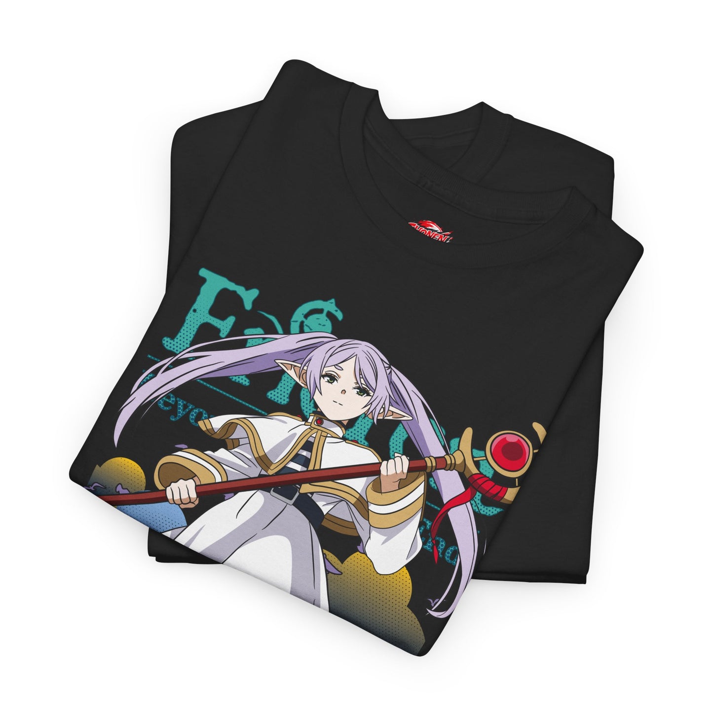 Frieren Unisex Heavy Cotton T-Shirt | Elven Mage Anime-Inspired Streetwear Graphic Tee