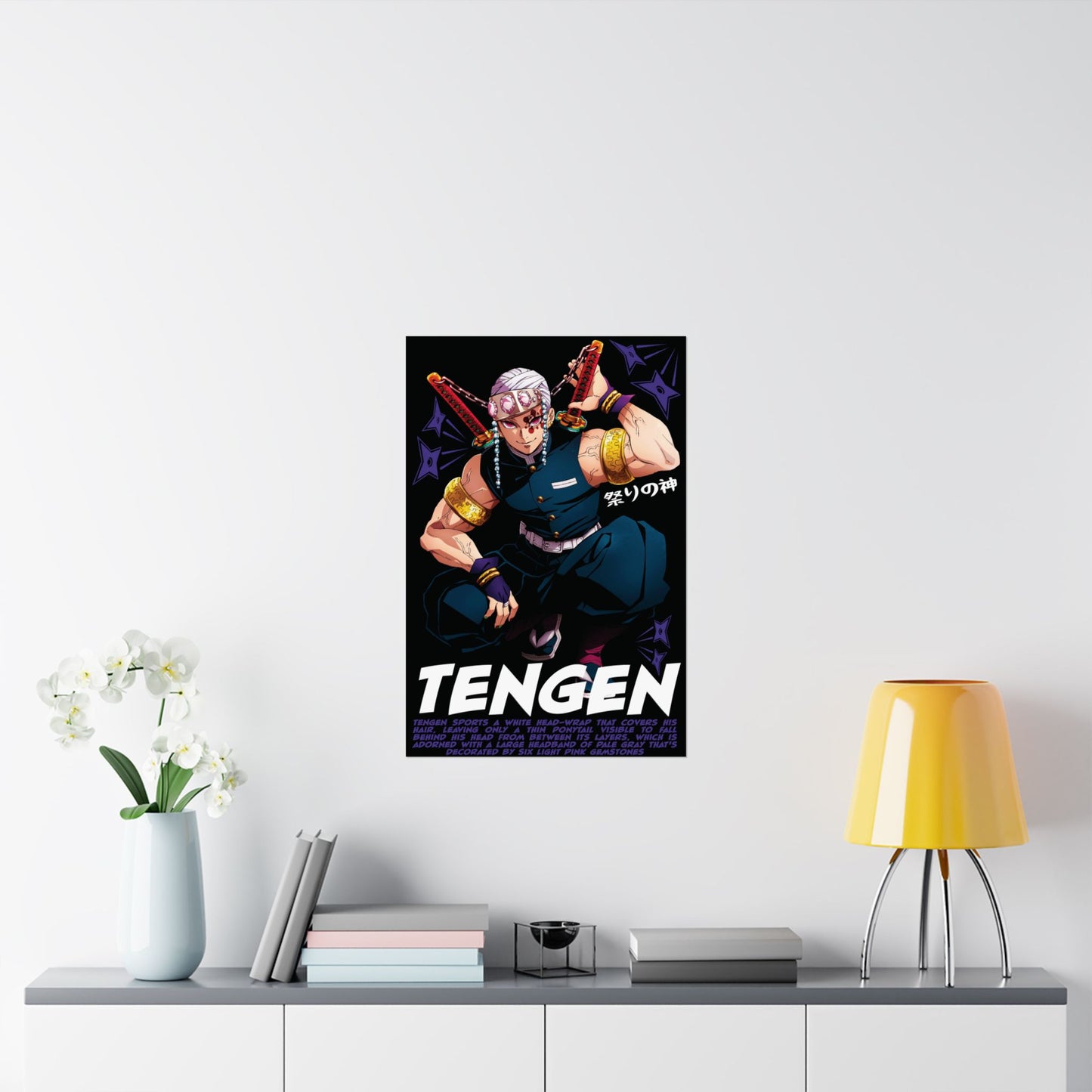 Tengen Uzui Sound Hashira Anime Poster | Anime-Inspired Wall Art | Flashy Manga Decor