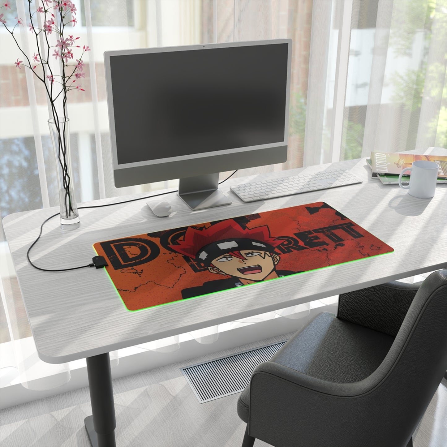 Dot Barrett LED Gaming Mouse Pad | Anime-Inspired RGB Desk Mat | Anime Gamer Mousepad | Otaku Desk Setup