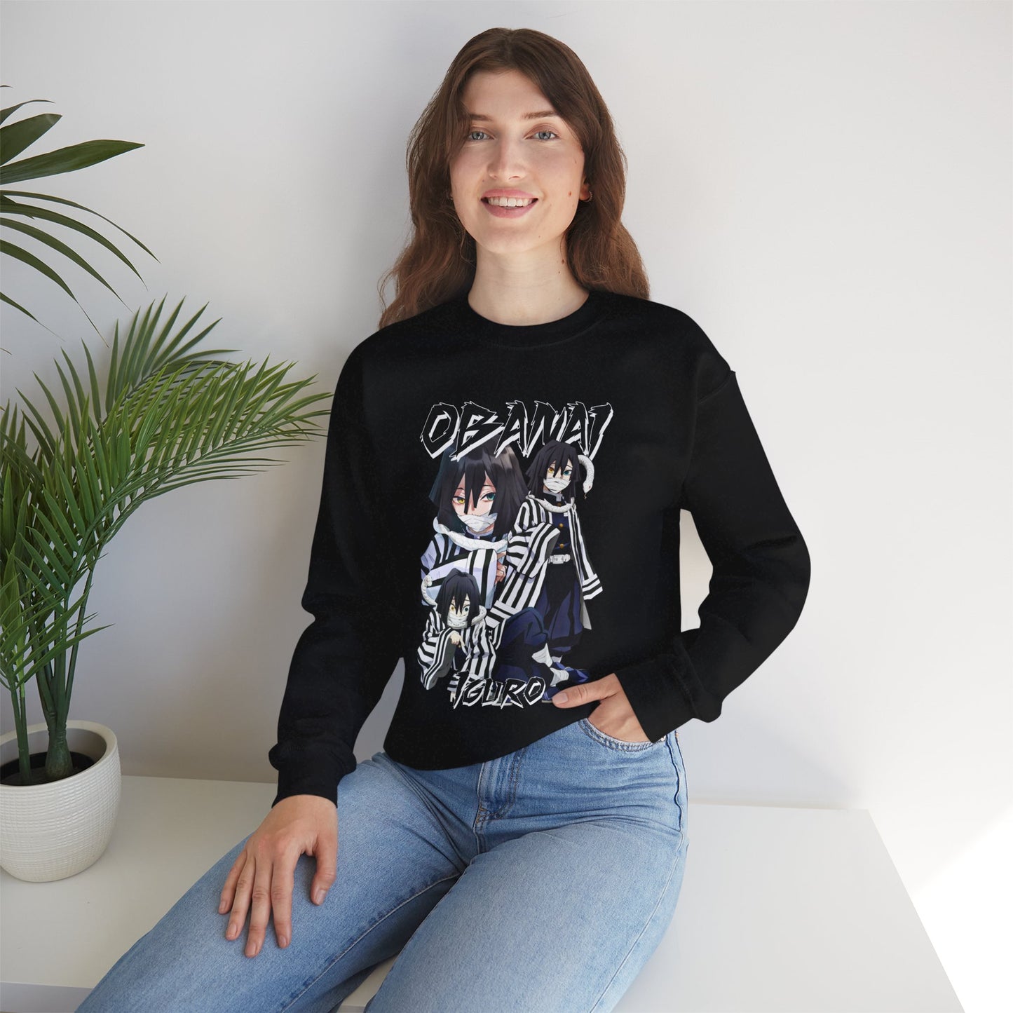 Obanai Iguro Crewneck – Serpent Hashira Anime-Inspired Sweatshirt | Japanese Streetwear Pullover | Unisex Otaku Gift
