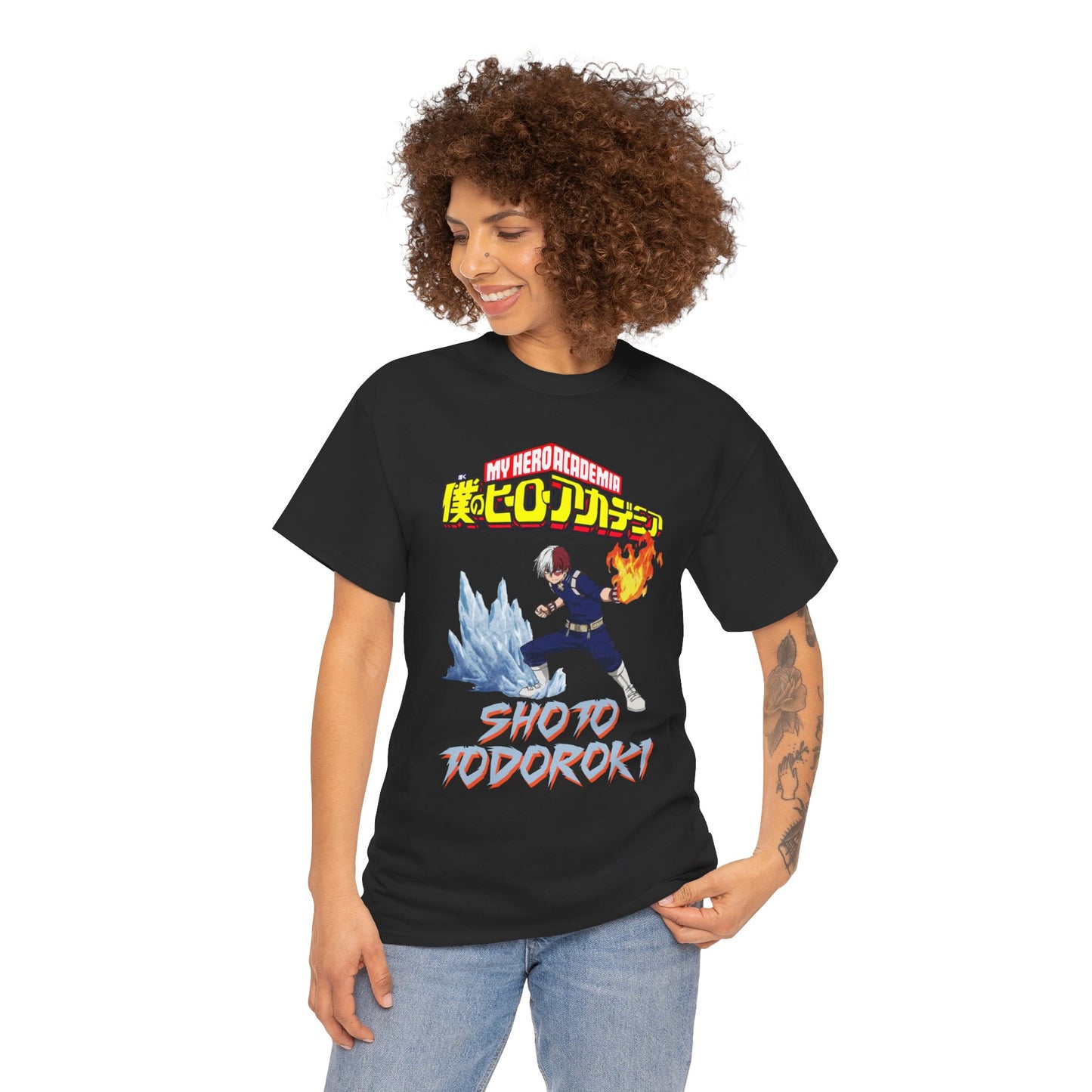 Shoto Todoroki Unisex Heavy Cotton T-Shirt | Anime-Inspired Streetwear Graphic Tee