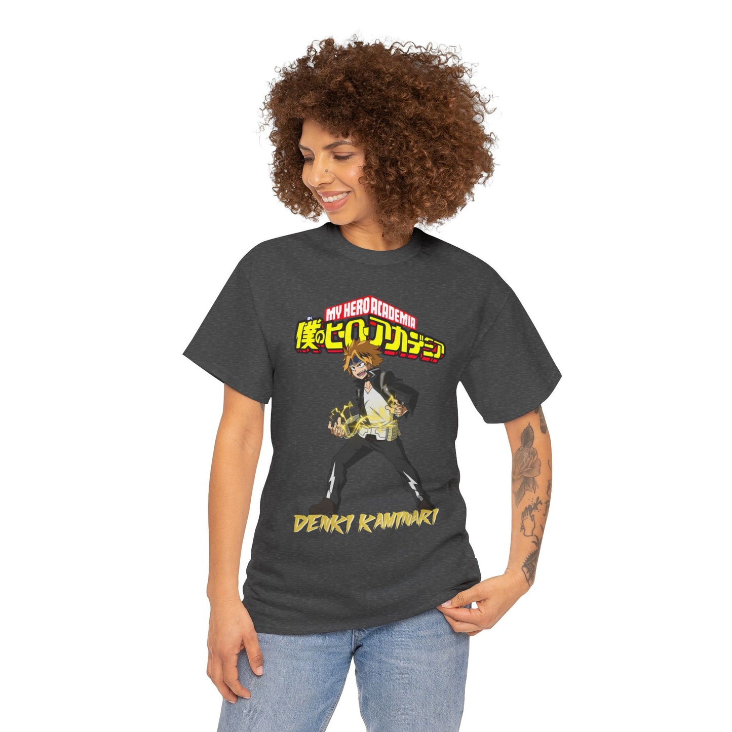 Denki Kaminari T-Shirt | Anime-Inspired Graphic Shirt | Electric Hero Streetwear Tee | Otaku Manga Graphic Unisex T-Shirt
