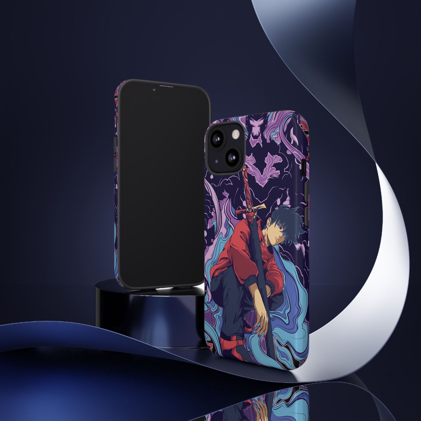 Sung Drip-Woo Double Layered Phone Case | Shadow Monarch Anime-Inspired Protective Case for iPhone & Samsung | Funny Anime Phone Cover