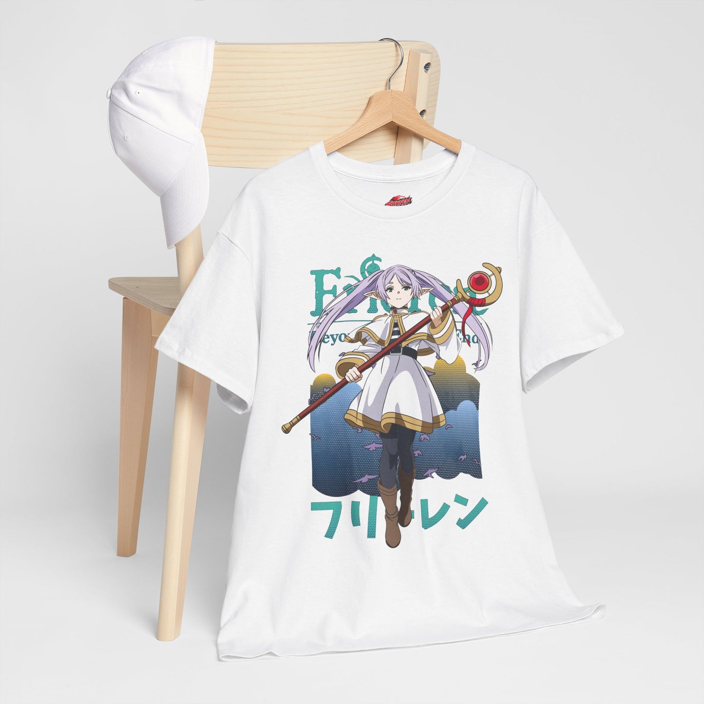 Frieren Unisex Heavy Cotton T-Shirt | Elven Mage Anime-Inspired Streetwear Graphic Tee