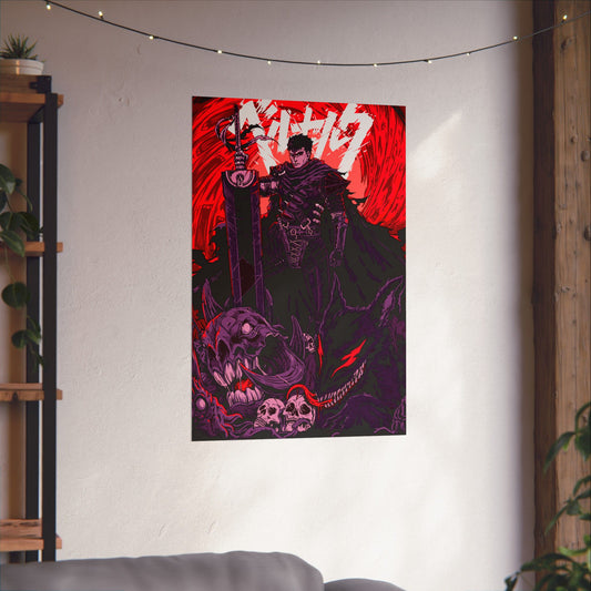 Guts Berserker’s Rage Matte Vertical Poster | Berserk Anime Wall Art