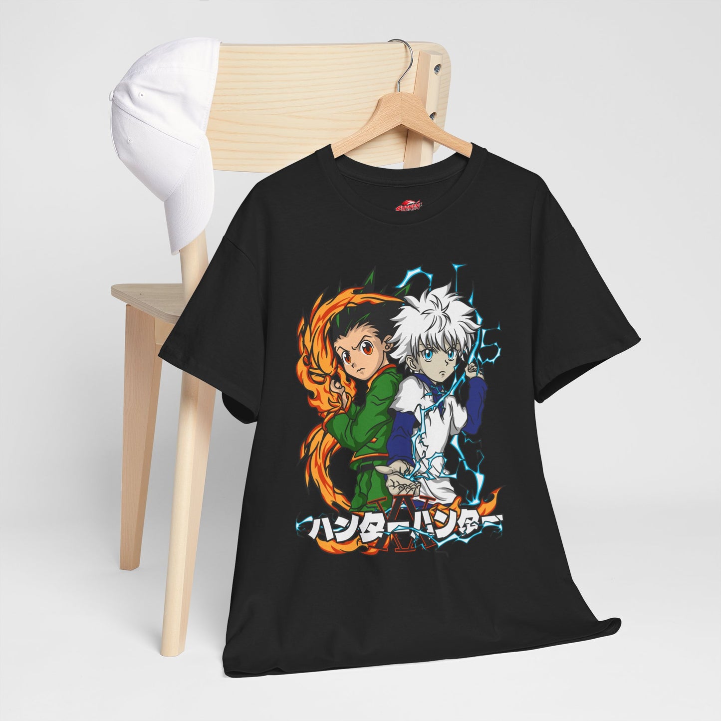 Gon and Killua Duo Unisex Heavy Cotton T-Shirt | Anime-Inspired Streetwear Graphic Tee