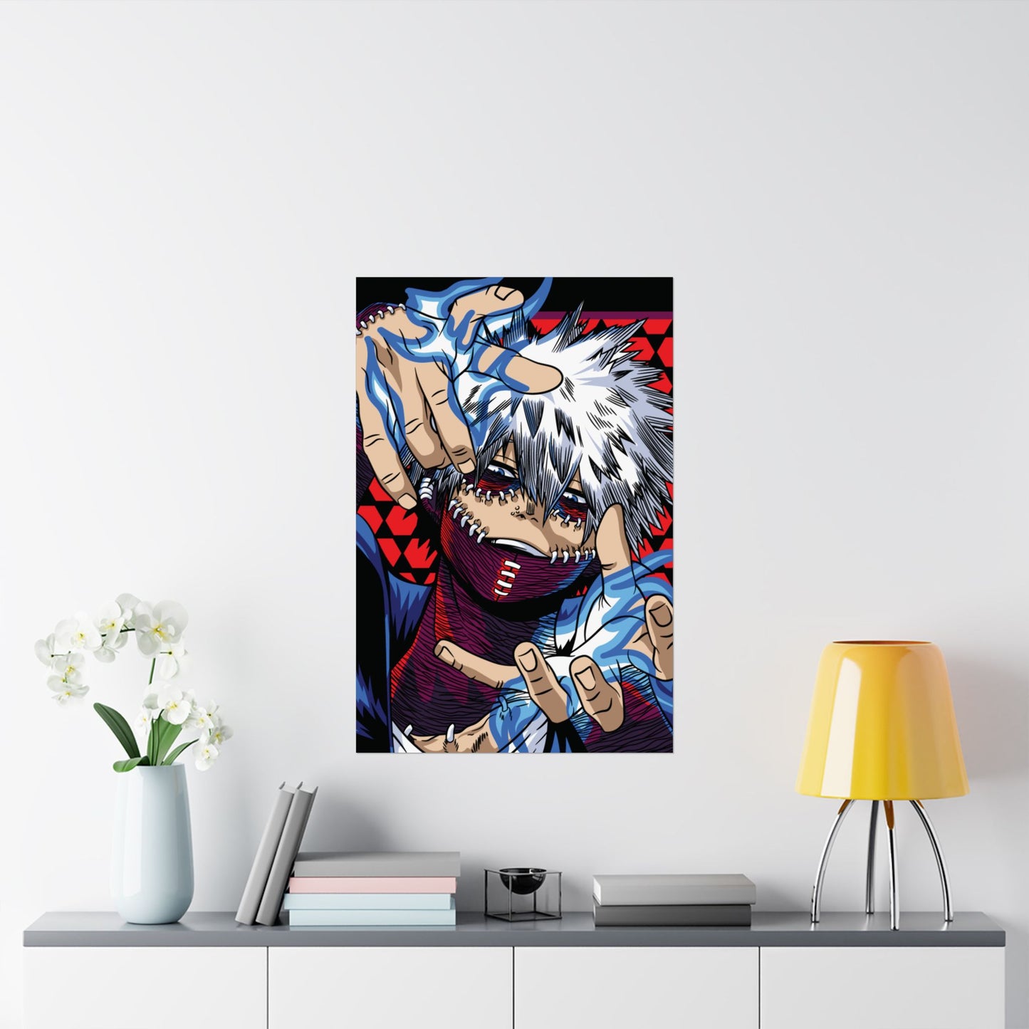 Dabi Blue Flames Poster | Anime-Inspired Wall Art | Villain Decor | Otaku Room Poster | Japanese Manga Aesthetic Print