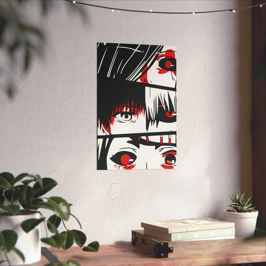 Tokyo Ghoul Crimson Gaze Matte Vertical Poster | Ken Kaneki Anime Wall Art