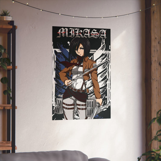 Mikasa Ackerman Matte Vertical Poster | Attack on Titan Anime Wall Art