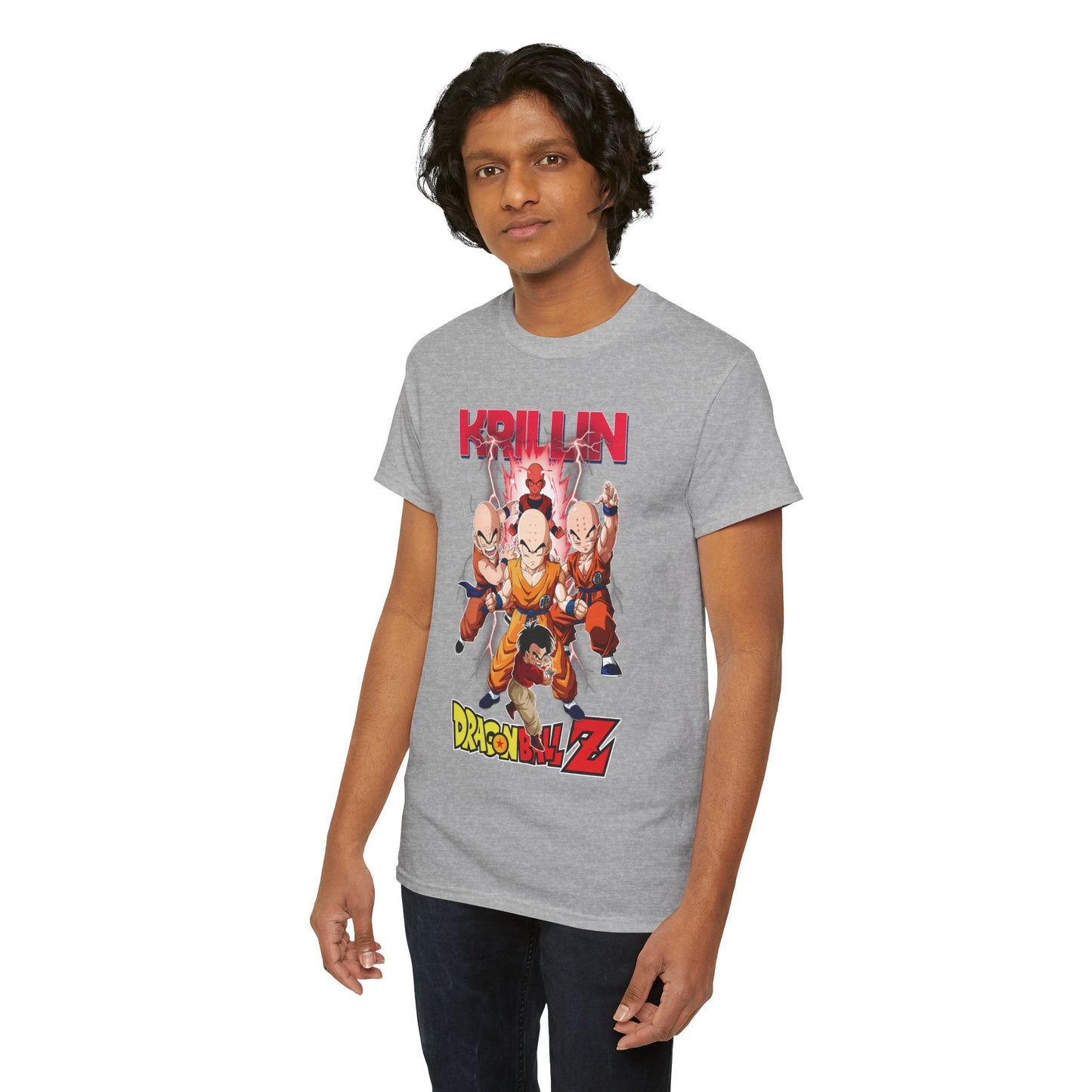 Krillin “Earth’s Strongest” Unisex Heavy Cotton T-Shirt | Dragon Ball Z Streetwear Tee