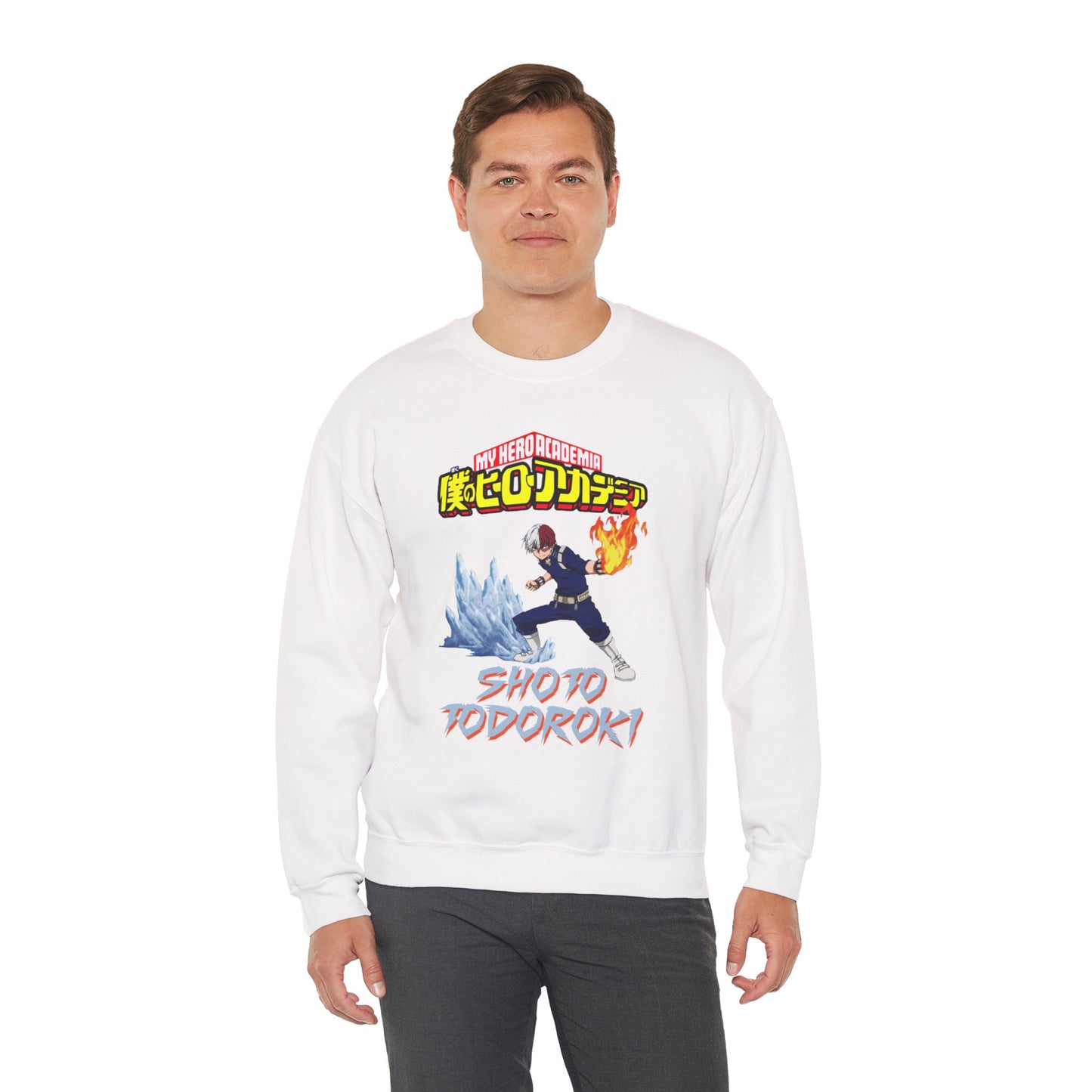 Shoto Todoroki Unisex Heavy Blend Crewneck Sweatshirt | Anime-Inspired Streetwear Pullover