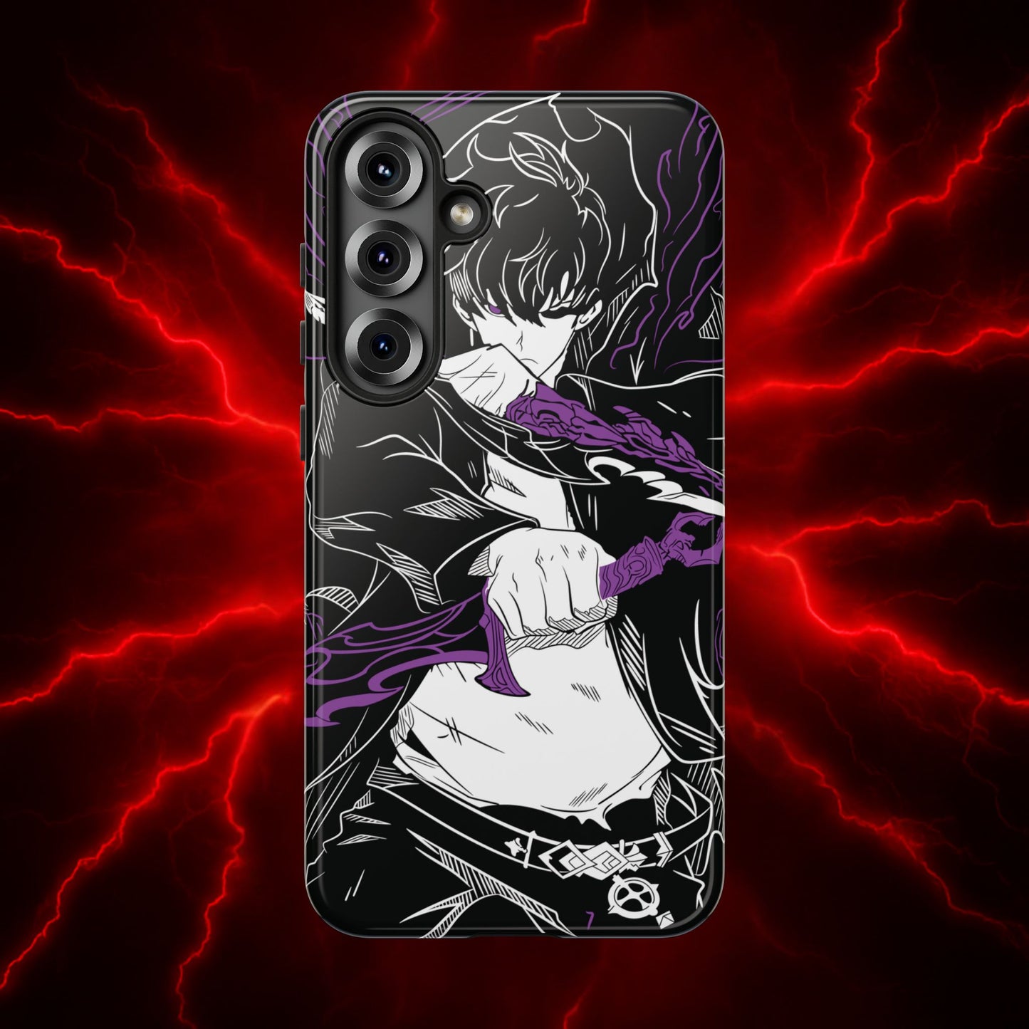 Sung Jinwoo Twin Daggers Double Layered Phone Case | Shadow Assassin Anime-Inspired Protective Case for iPhone & Samsung