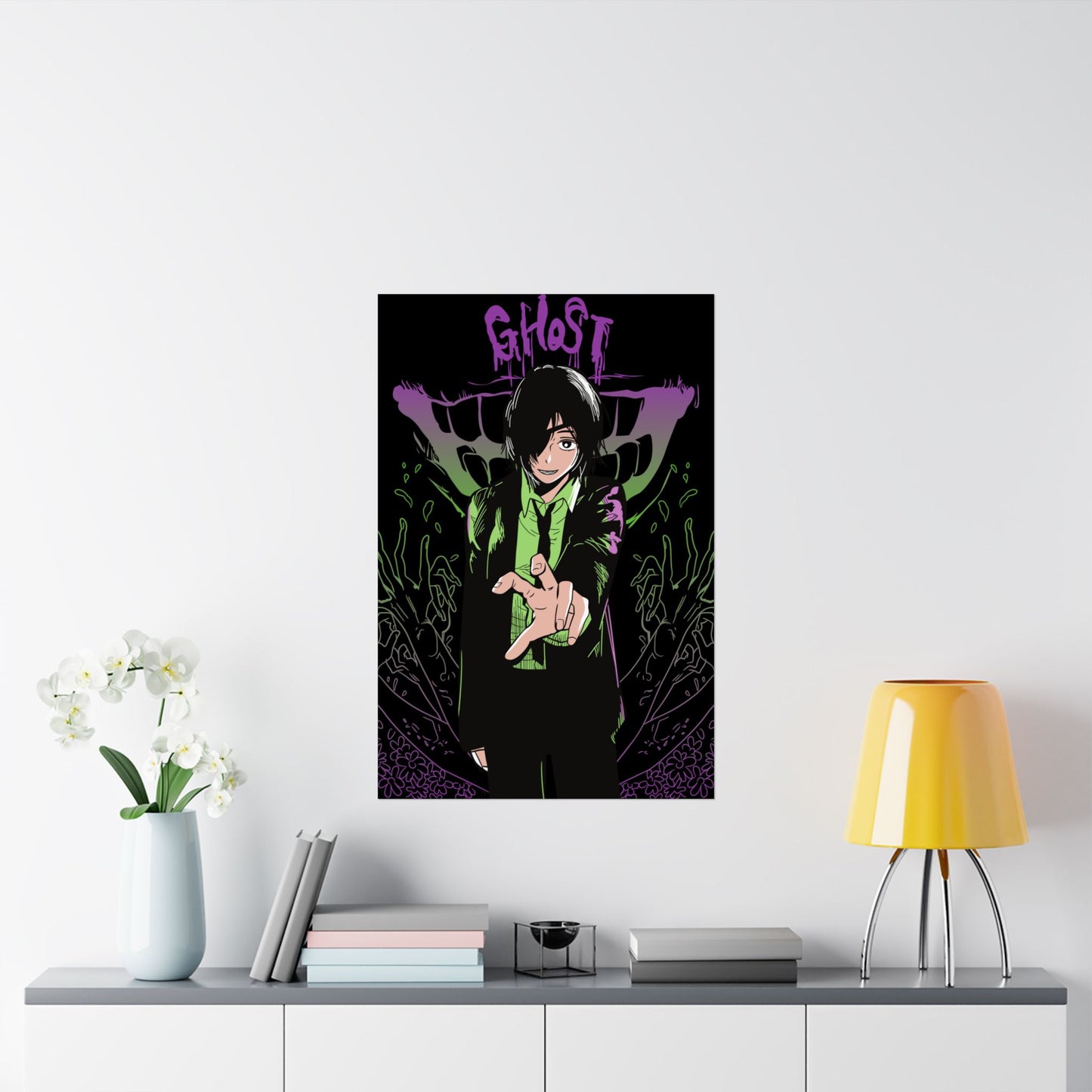 Ghost Himeno Matte Vertical Poster | Anime-Inspired Wall Art