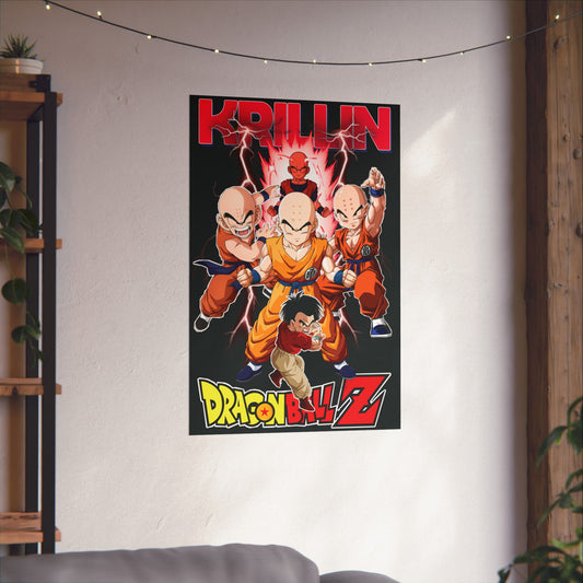 Krillin “Earth’s Strongest” Matte Vertical Poster | Dragon Ball Z Anime Wall Art