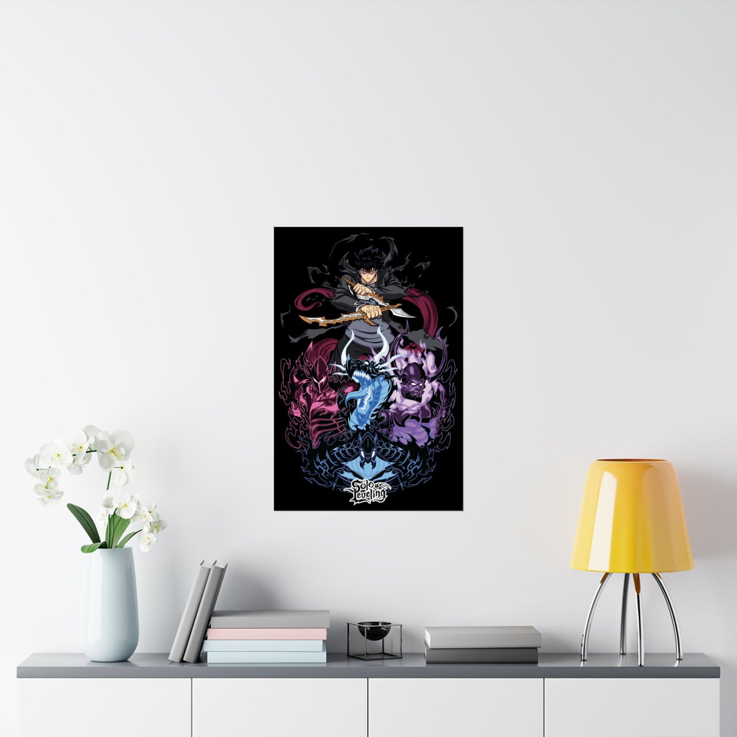Sung Jinwoo’s Elite Shadows Matte Vertical Poster | Anime-Inspired Wall Art | Shadow Army Command Print