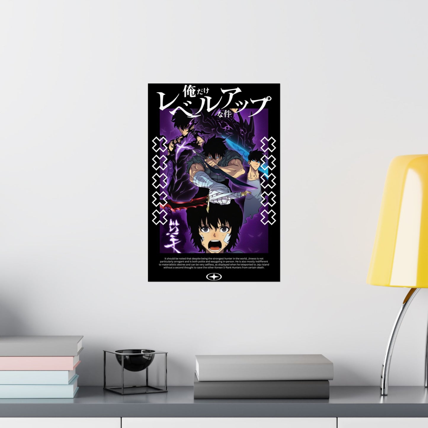 Sung Jin-Woo Shadow Awakening Matte Vertical Poster | Anime-Inspired Wall Art | Manhwa Action Print