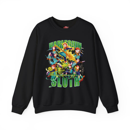 Harlequin King Crewneck Sweatshirt | Anime-Inspired Graphic Sweater | Grizzly Sin of Sloth Manga Pullover | Otaku Shonen Unisex