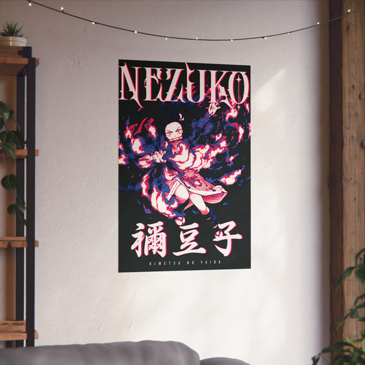 Nezuko Exploding Blood Anime Poster | Anime-Inspired Wall Art | Villain Manga Decor
