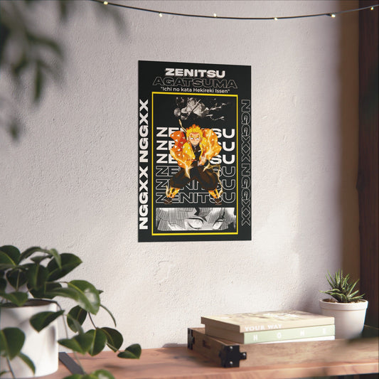 Zenitsu Agatsuma Poster | Thunder Breathing First Form Wall Art