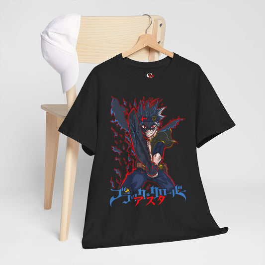 Black Asta Unisex Heavy Cotton T-Shirt | Black Clover Anime Streetwear Tee
