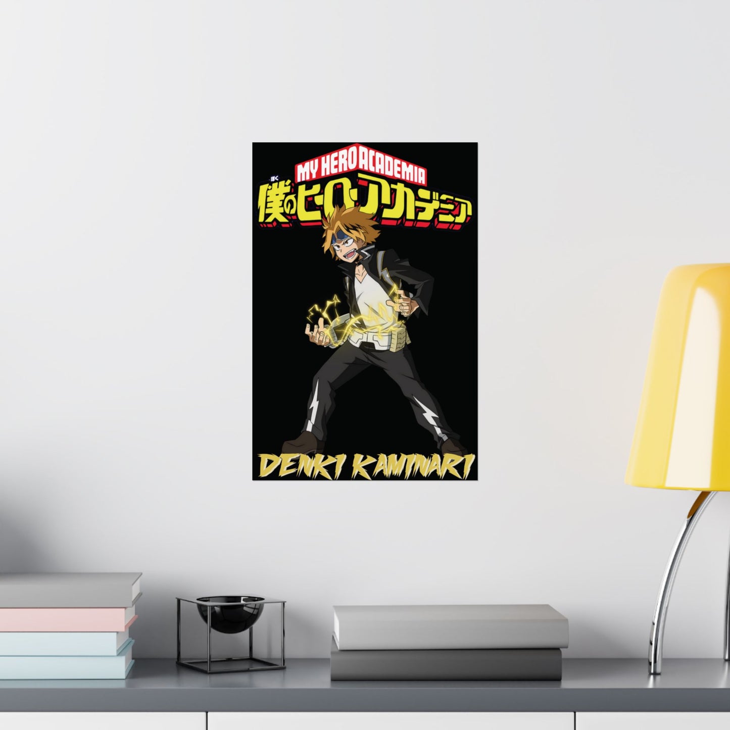 Denki Kaminari Poster | Anime-Inspired Wall Art | Electric Hero Decor | Otaku Room Manga Print