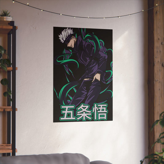 Satoru Gojo Cursed Energy Matte Vertical Poster | Anime-Inspired Wall Art | Gojo Six Eyes Print